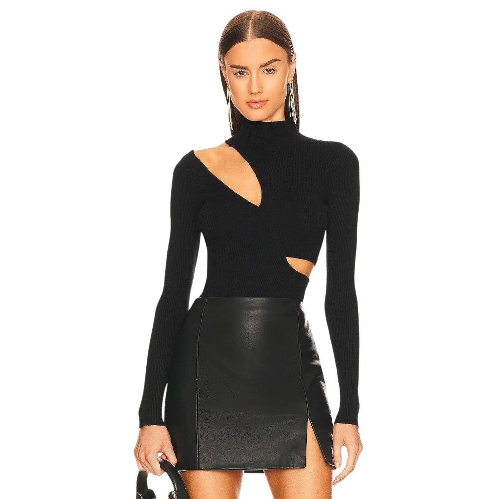 Michael Costello x REVOLVE Soraya Sweater in Black XX-Small New Womens Knit Top